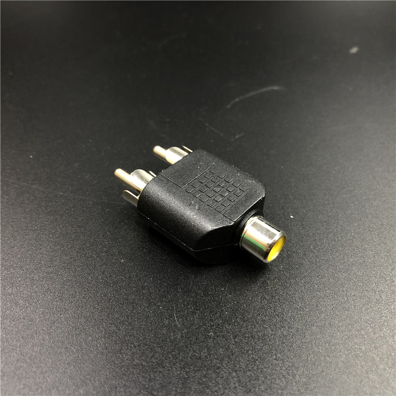 av单莲花母转双莲花公插头一分二转接头rca转2rca音频头音箱音响1