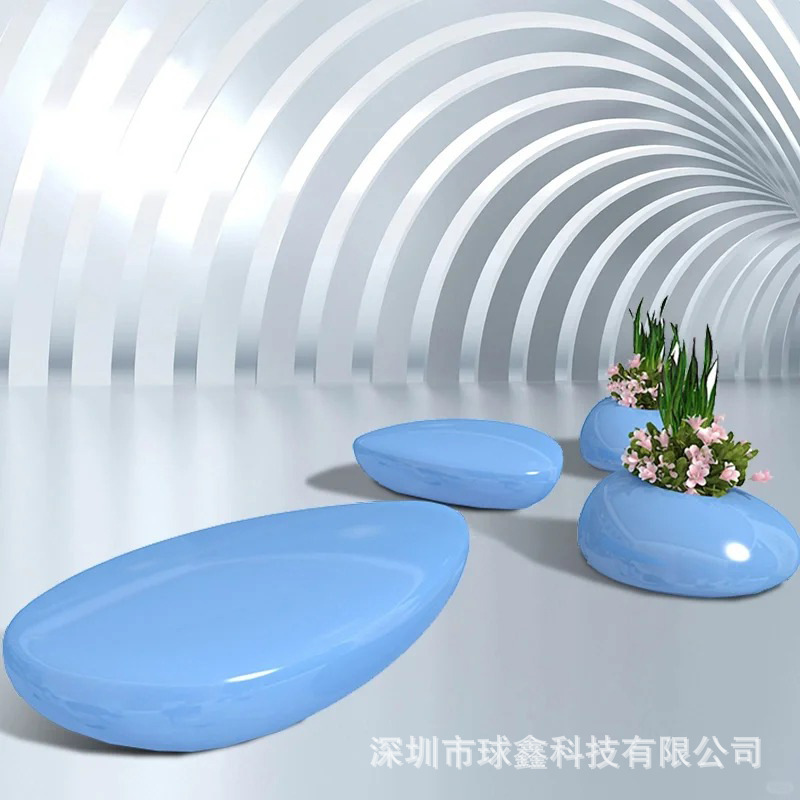 玻璃钢座椅户外商场美陈休闲坐凳创意公共区礼堂椅休息区公园长椅