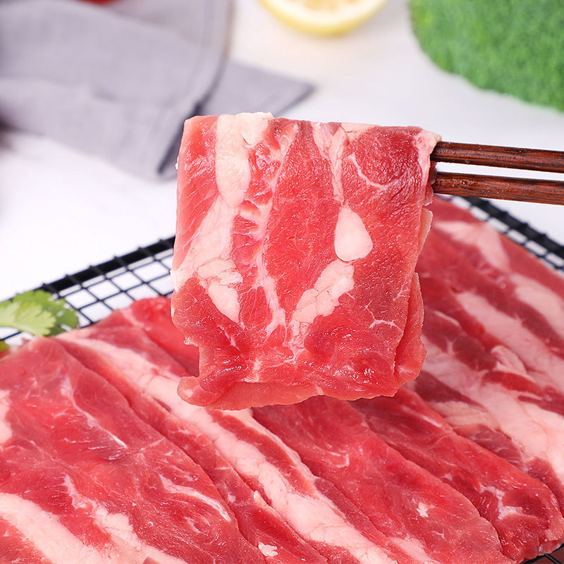 伊赛厚切肥牛片130g谷饲 牛肉卷 牛肉片肥牛卷130g*5袋