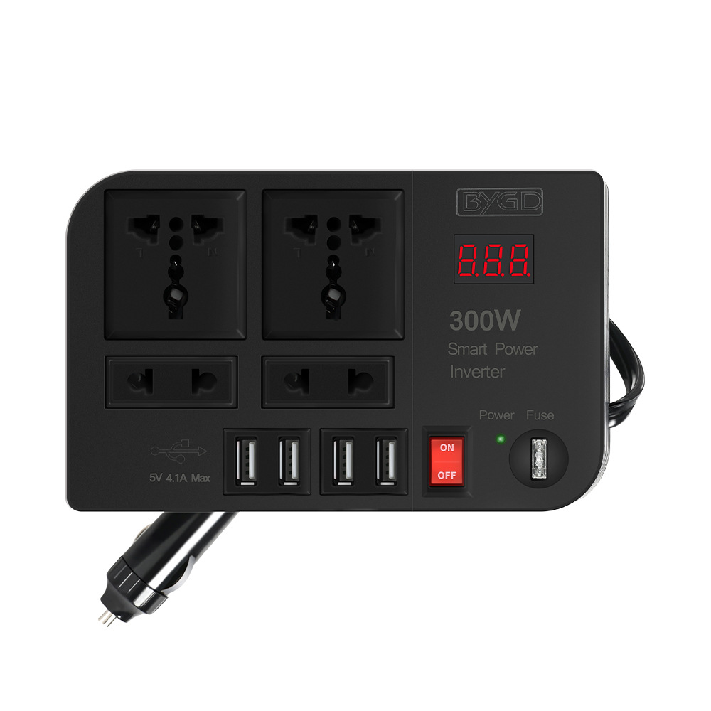 12V to 220V Car Multifunction Household Correction Wave Inverter 300W High Power Car Power Adapter