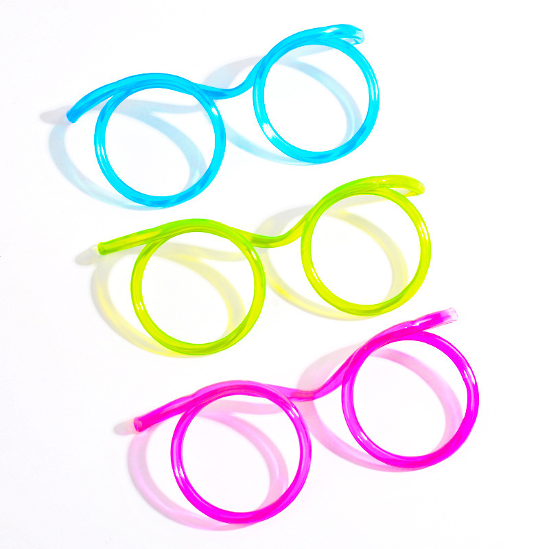 Cross-Border Internet Celebrity Same Lazy Fun Drink Model Glasses Children's Creative Funny Straw Glasses Wholesale