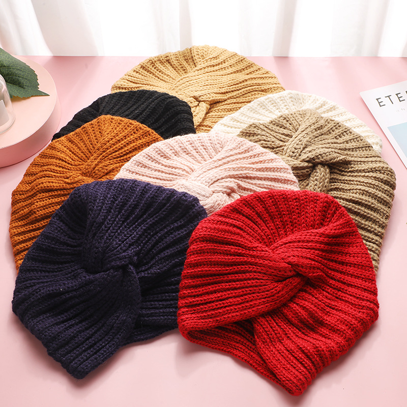 European and American Cashmere-like Cross Indian Slow Muslin Hat Wool Knitted Hat Pullover Bohemian Toe Cap