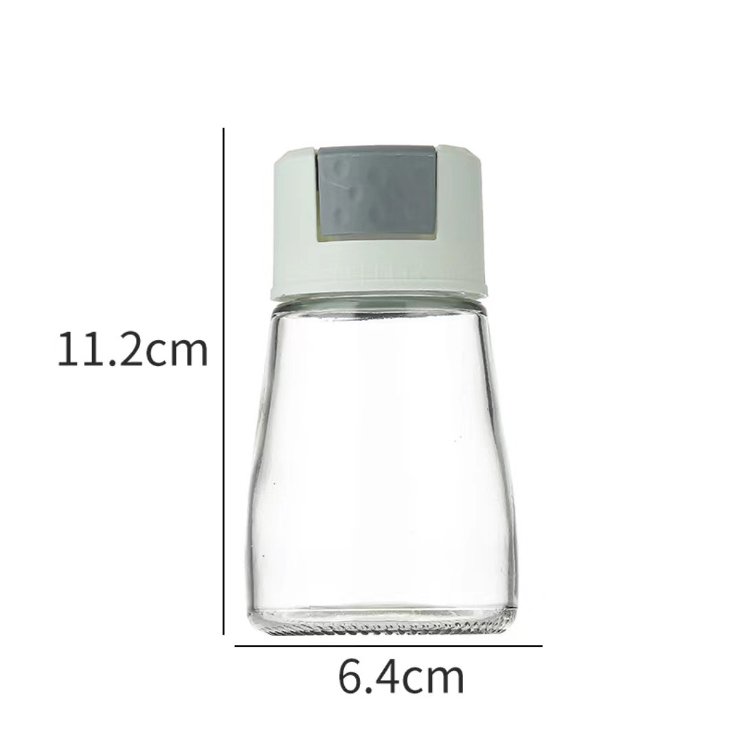 Quantitative Seasoning Containers Glass Press Pressure Control Salt Bottle Spice Jar MSG and Salt Shaker Household Kitchen Metering Salt Spraying Seasoning Bottle