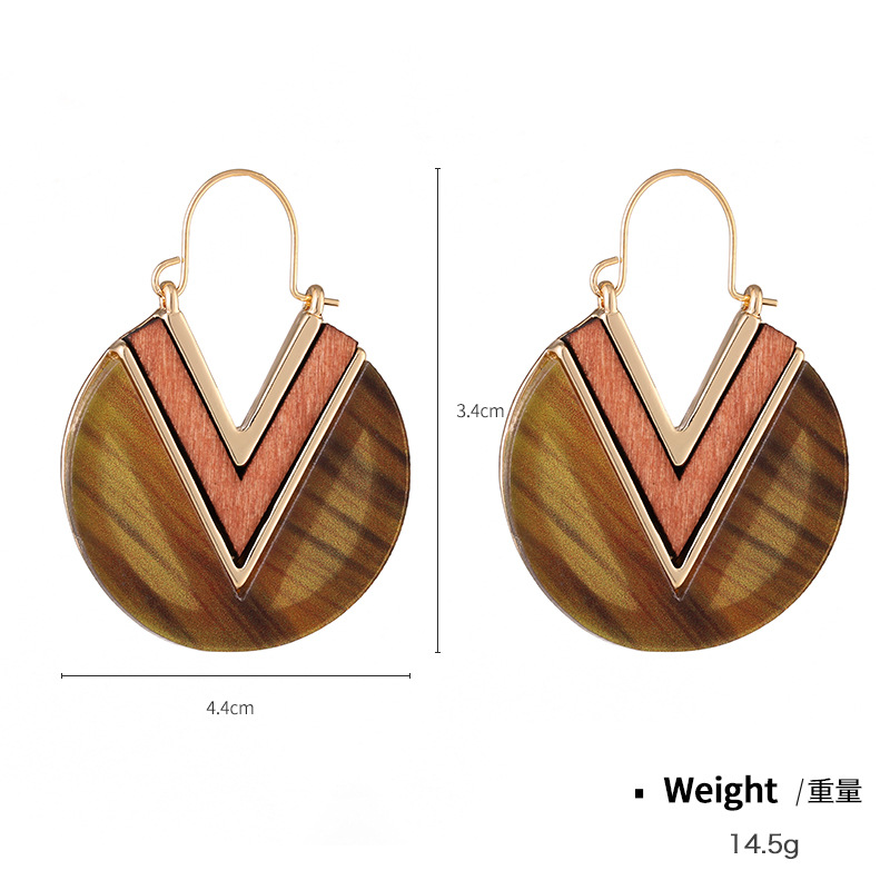 Kenjie Autumn and Winter New High-Grade Exquisite Acrylic Earrings Female Europe and America Cross Border Fashion Temperament Plate Earrings