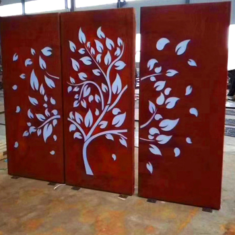 供应5厚耐候钢板 q345nh景墙耐候板激光镂空雕刻