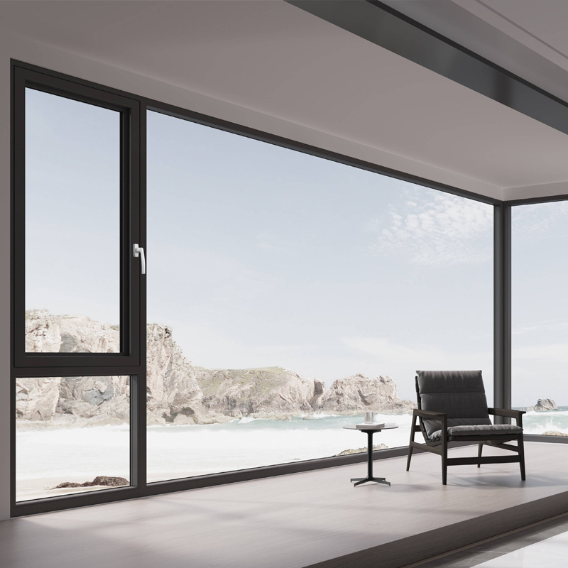 65断桥平开窗 中空钢化玻璃隔音窗 客厅落地封阳台铝合金门窗批发