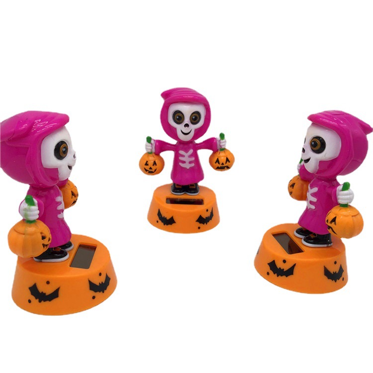 Car Decoration Resin Car Interior Ornaments Solar Pumpkin Lantern Car Accessories Bobble Head Doll Apple like Flower