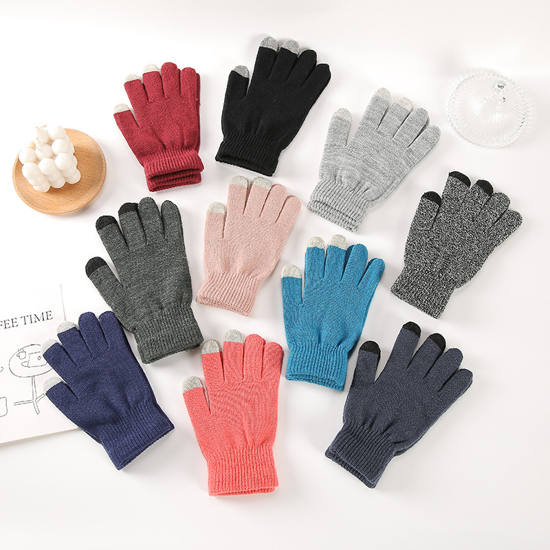 Autumn Winter Touch Screen Gloves Office Warm Gloves Travel Cycling Gloves Knitted Gloves