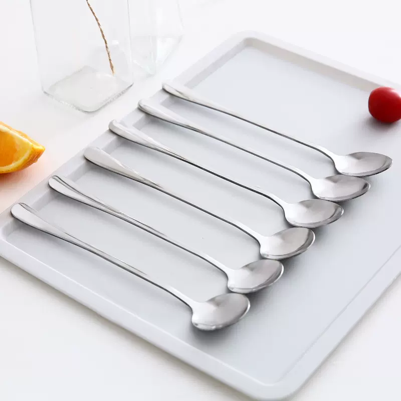 韩式酱汁勺家用长柄勺子办公室咖啡甜品奶茶小调羹勺子餐具搅拌勺