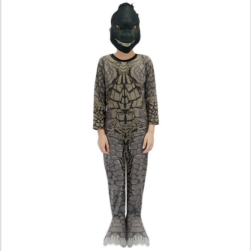 儿童男女2022新款演出服装怪兽哥斯拉大战金刚人偶连体衣表演服