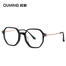 新款β钛复古眼镜框光学眼镜架简约高端清新圆框显脸小平光镜批发