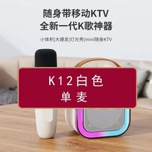 抖音同款K12话筒音箱一体麦克风迷你家用无线儿童K歌蓝牙音响跨境