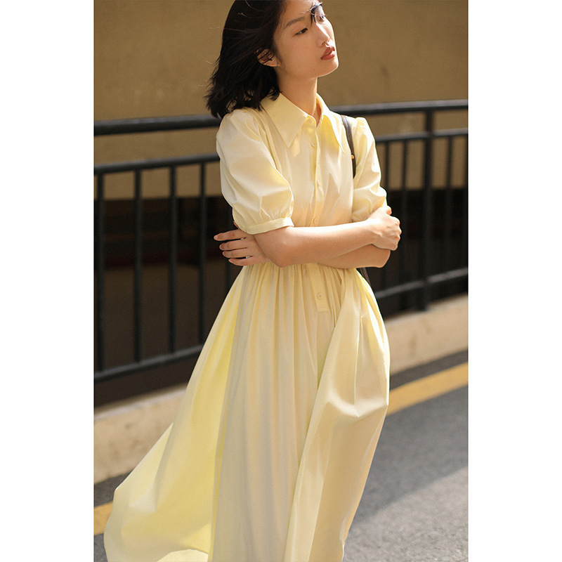 女士裙鹅黄图片