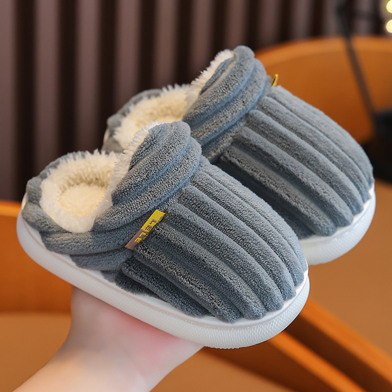 2023 Children's Cotton Slippers Boys and Girls Autumn Winter Girls Indoor Home Bag Heel Baby Parent-Child Cotton Shoes Winter