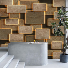 3d立体水泥墙纸现代几何凹凸造型前台背景墙工业风墙布办公室壁纸