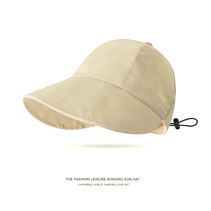 Quick-Drying Sun Hat Uv-Proof Face-Covering Fisherman Hat Women's Fashion Summer Plain Sun Protection Hat Travel Peaked Cap
