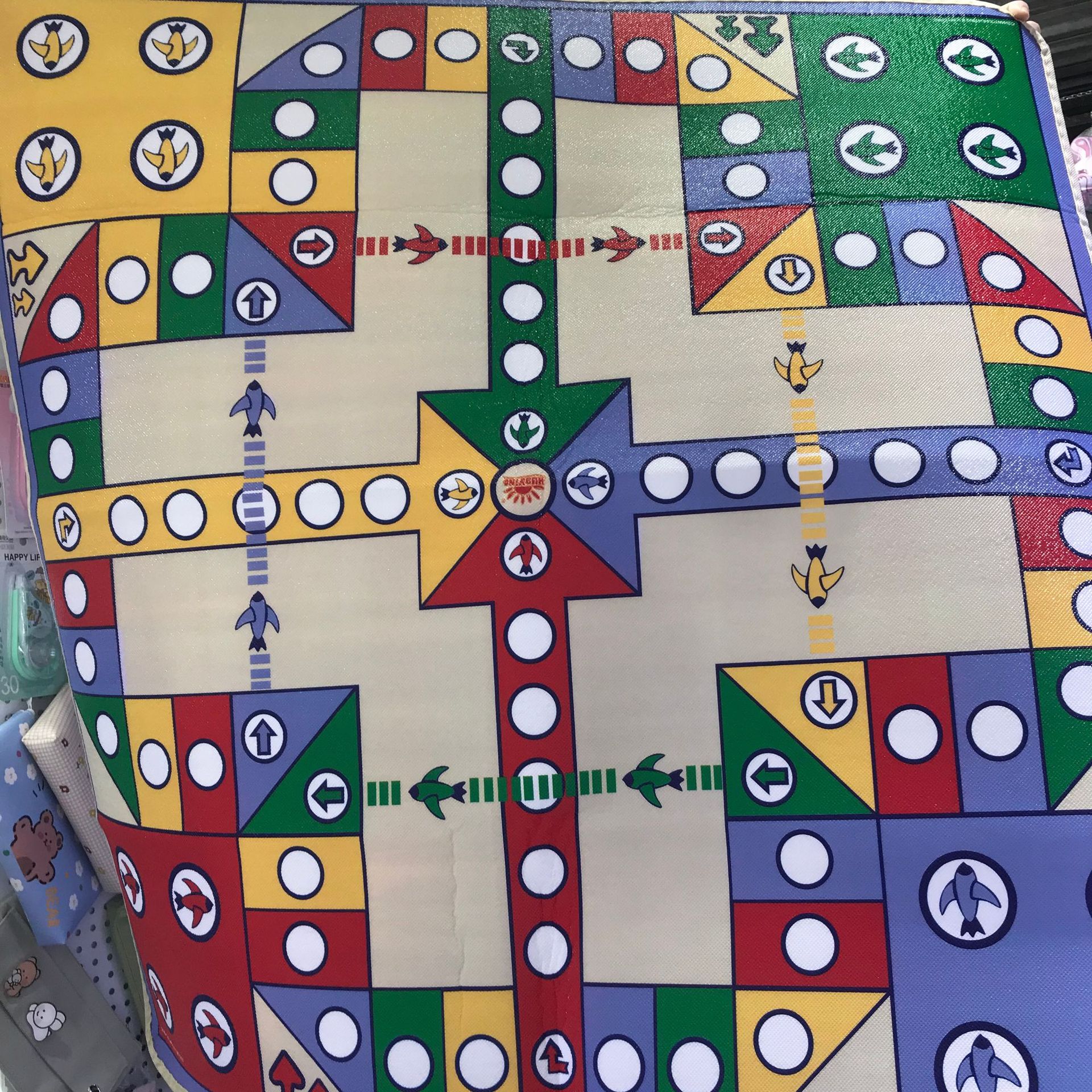 飞行棋游戏垫创意户外便携带单面飞行棋亲子互动早教塑料棋子奖品