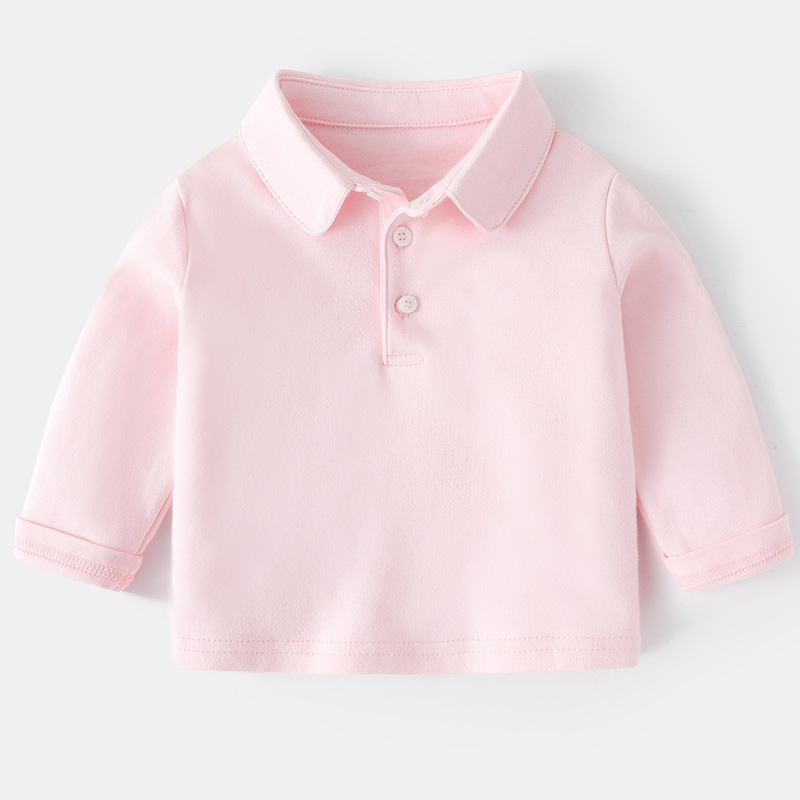 Baby Polo Shirt Long-Sleeved T-shirt Boy Baby Girl Bottoming Spring Clothes Kids' Tops Toddler Shirt Casual Western Style