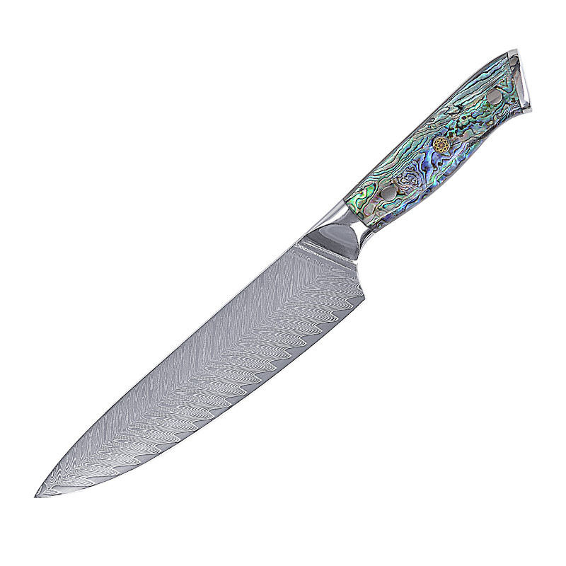 In Stock Damascus Steel Knife Suit Kitchen Knife Chef Knife Kitchen Knife Santoku Knife Boning Knife Abalone Shell Handle