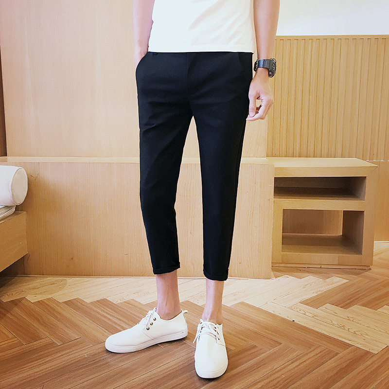 八分裤男春秋修身小脚裤矮个子休闲裤子九分裤韩版潮流男士小西裤
