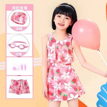 儿童泳衣女孩2024新款夏季泳衣中小童女孩宝可爱公主专业训练泳装
