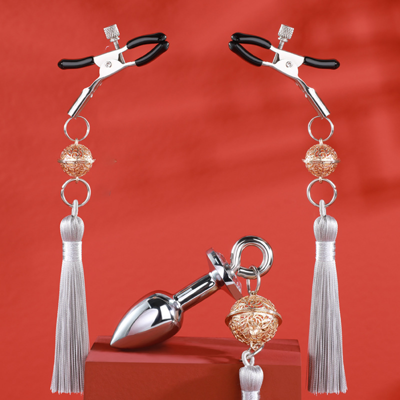 情趣用品谜姬铃铛乳夹肛塞组合款夫妻成人性用品女性调教玩具代发