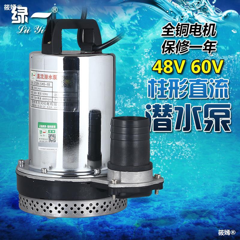 插在电动车上专用水泵抽水机潜水泵低压48v60v12v24伏直流夹电瓶