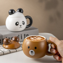 创意卡通小熊猫个性马克杯萌趣礼品高颜值陶瓷咖啡杯可爱喝水杯子