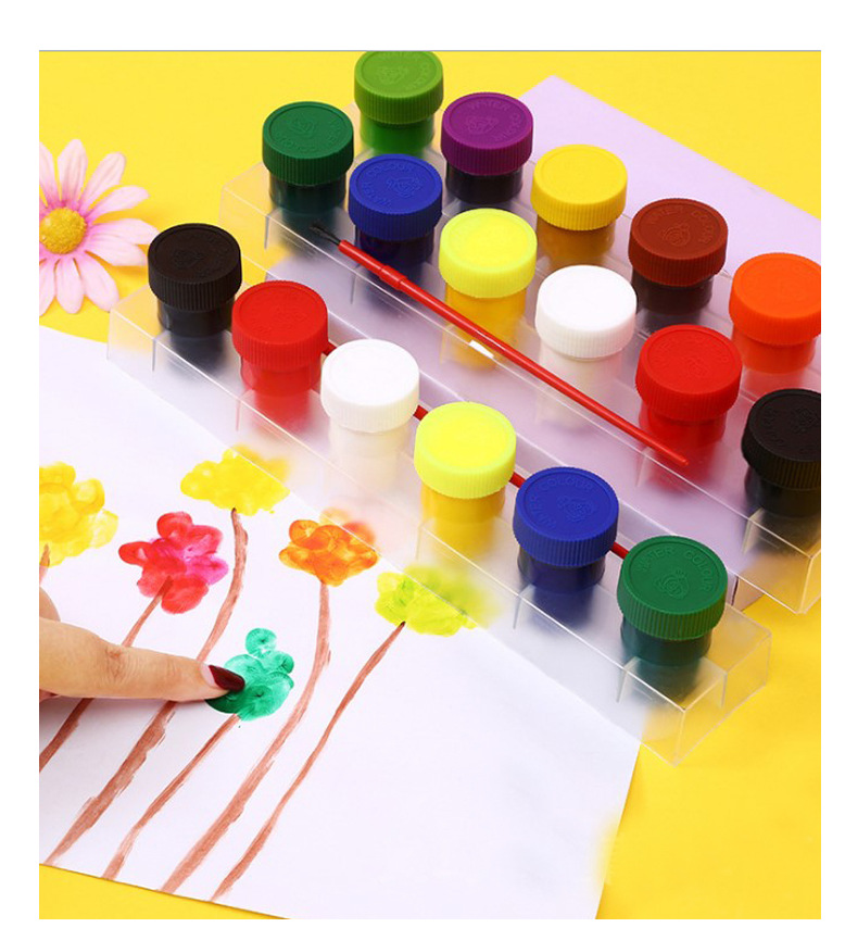 手工画 diy彩绘水彩画 儿童手指画颜料20ml套装