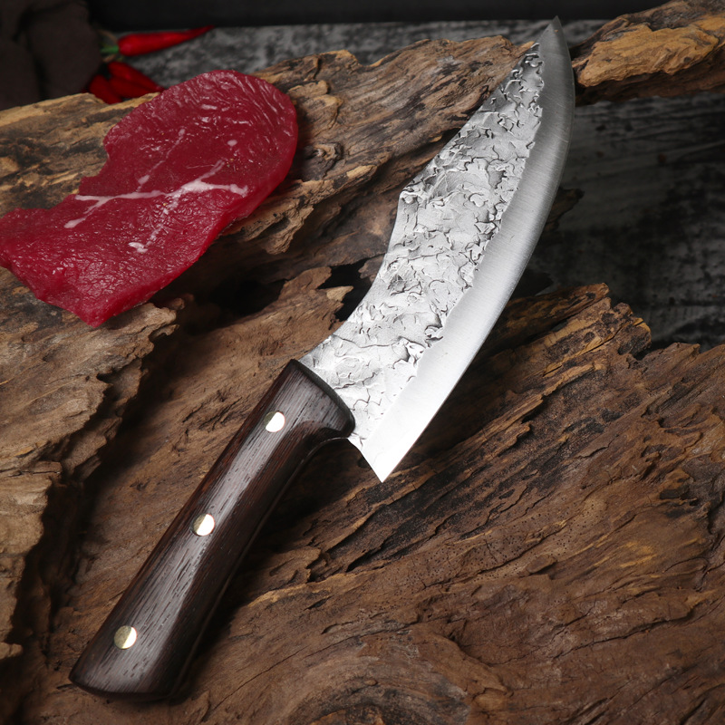 龙泉锻打屠宰剥皮刀宰杀猪牛羊鱼刀猪肉档分割肉剔骨切肉锰钢菜刀