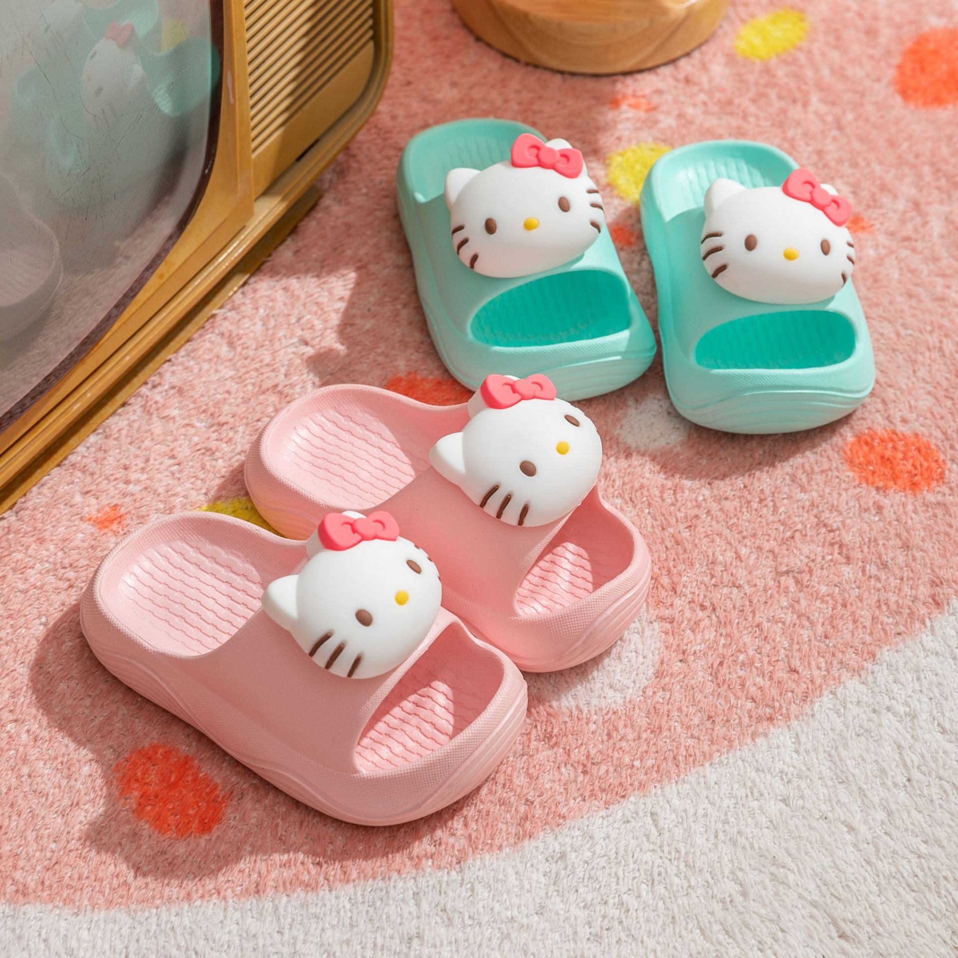 三丽鸥凯蒂猫美乐蒂儿童拖鞋防滑可爱家居浴室春夏季女童凉拖-阿里巴