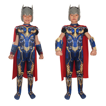 雷神衣服万圣节儿童紧身衣cosplay索尔服装成人大人舞会演出服饰