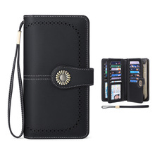 RFID防磁女士长款钱包欧美风范钱包PU钱夹皮夹大容量手拿包5235