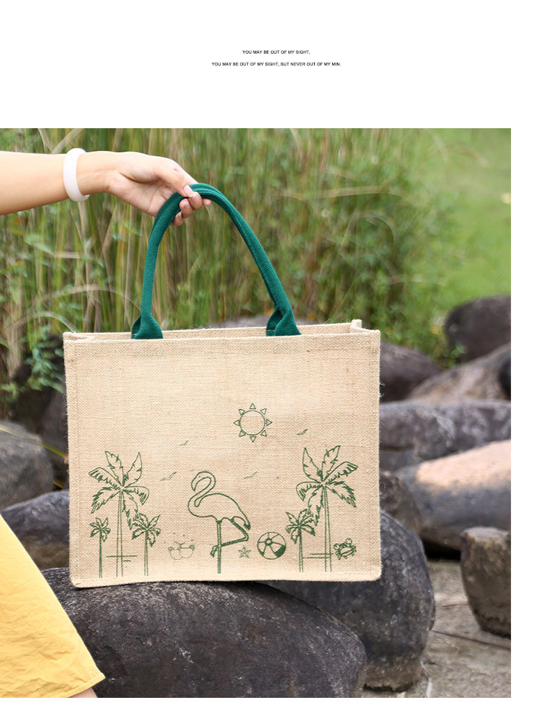 无印亚麻包刺绣印花防水麻布袋时尚黄麻手提袋大容量购物袋印logo