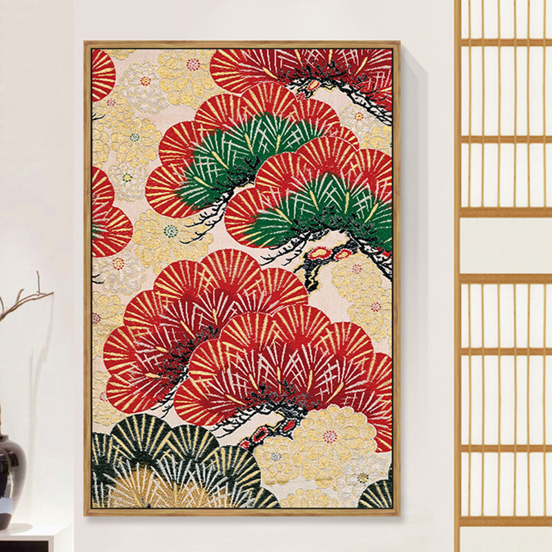 日式挂画禅意花纹日本风格墙面装饰画客厅日料店餐厅茶室玄关壁画