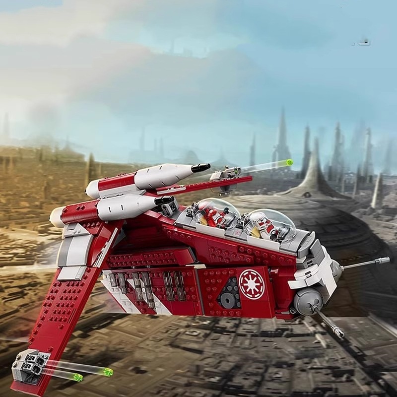 狮牌m970星球大战科洛桑卫队炮艇武装直升机小颗粒积木玩具跨境批