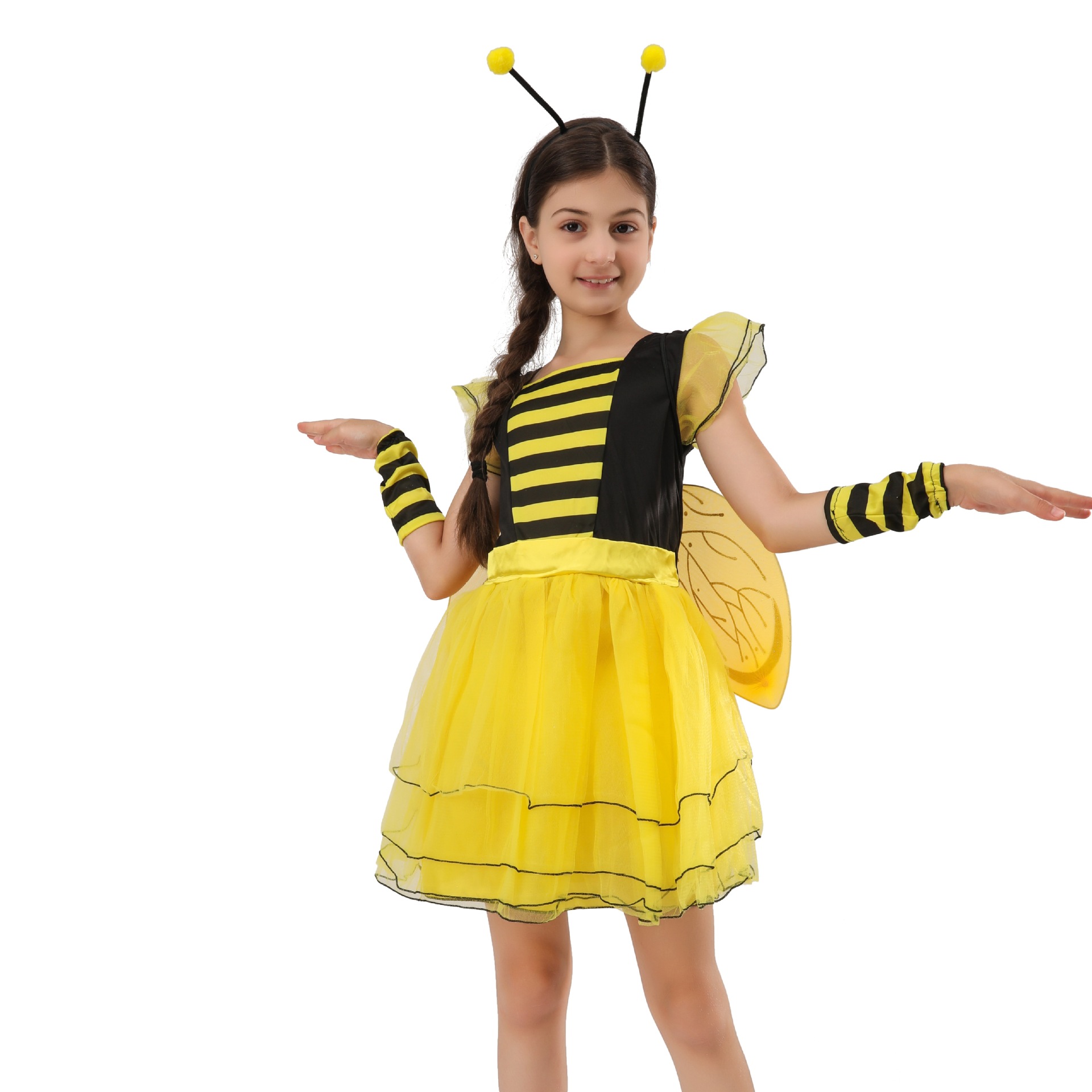 舞台服肌肉服装大黄色蜜蜂跨境欧美儿童节日角色装扮舞台演出西部牛仔