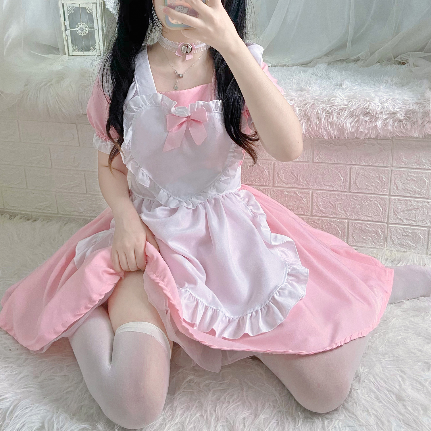 lolita日本爱丽丝洛丽塔女佣裙女装大佬连衣裙动漫粉女仆装软妹