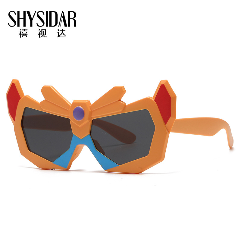 Children's Sunglasses Boys Trendy Cartoon Transformers Sunglasses UV Protection Baby Funny Photography Toy Glasses