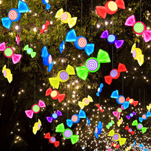 新款发光立体糖果装饰灯公园景区景观布置商业美陈工程亮化挂树灯