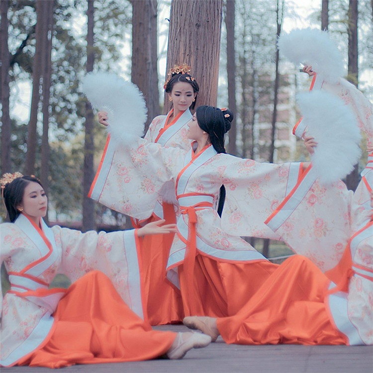 360度大摆舞蹈服汉服女古装舞蹈演出服唐装舞台装影楼摄影服装