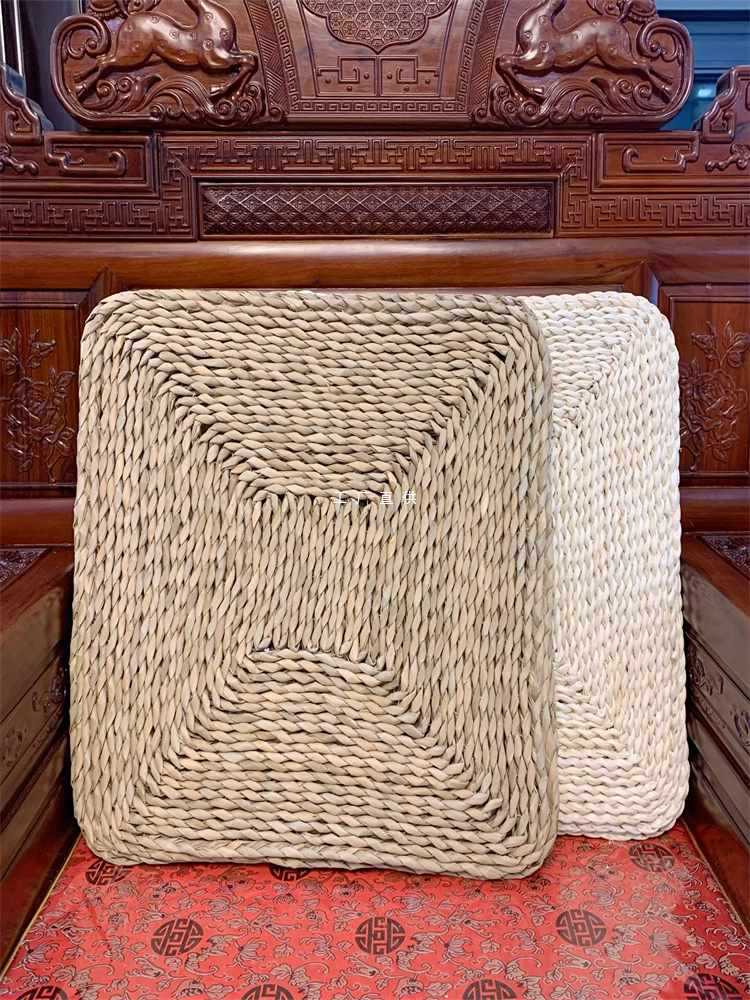 蒲团方形批发藤编草编榻榻米加厚飘窗坐垫打坐拜佛垫子蒲草瑜伽垫