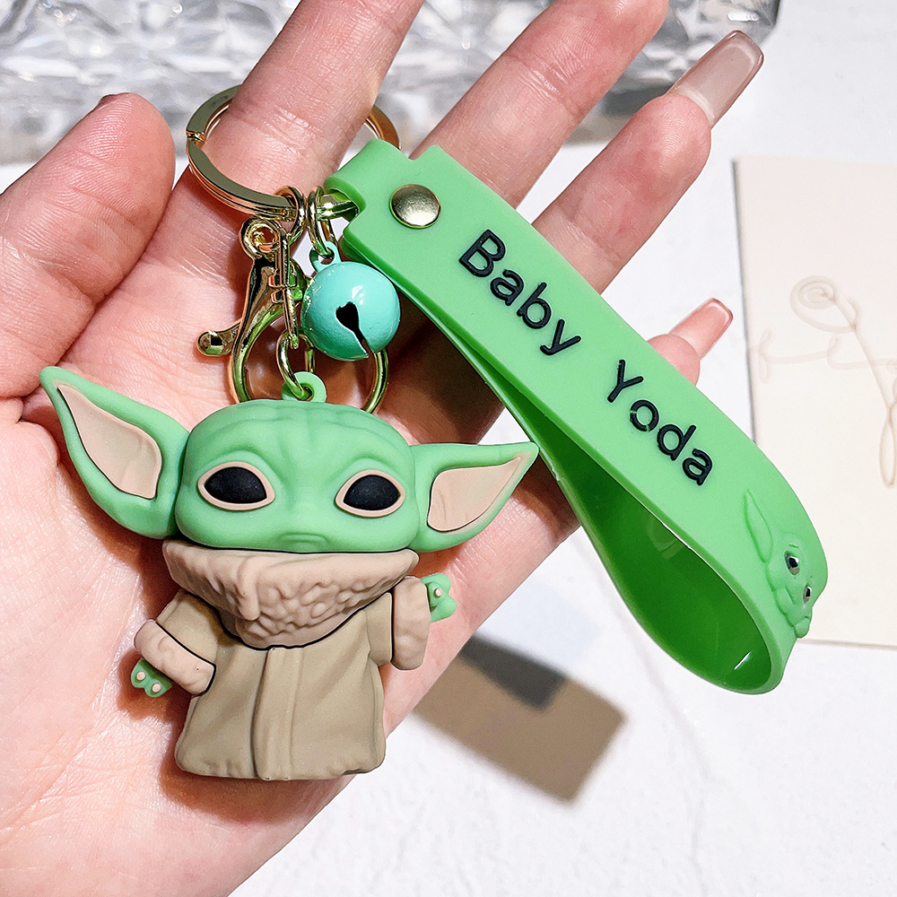 Four Amazon Star Wars Yoda Baby Keychain Cute Epoxy the Mandalorian Pendants