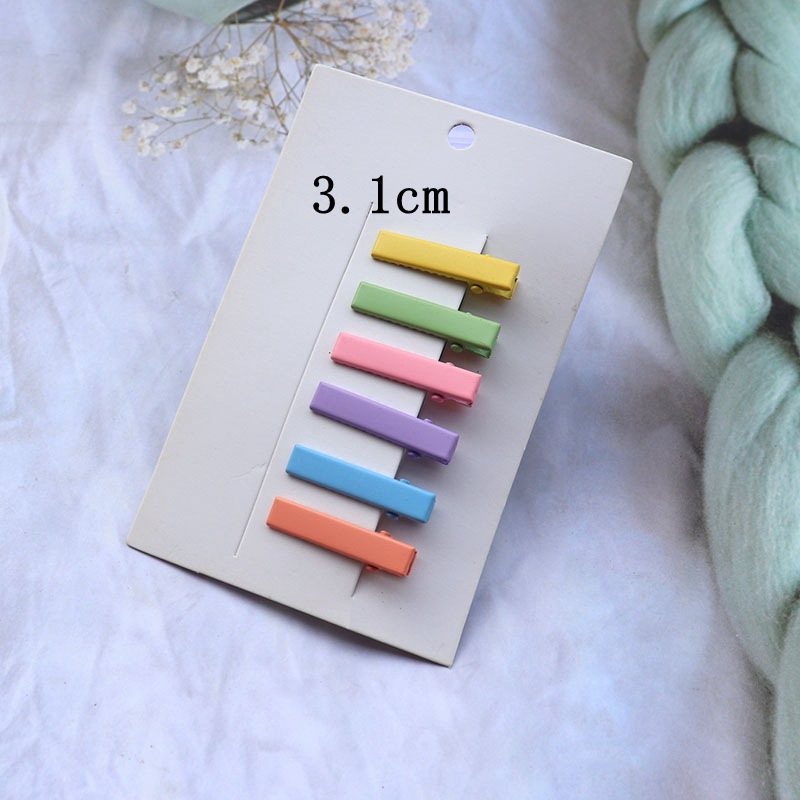 Diy Hair Accessories Barrettes Candy Color Word Clip Fringe Clip Hairware Square Duckbill Clip Iron Hairband Wholesale