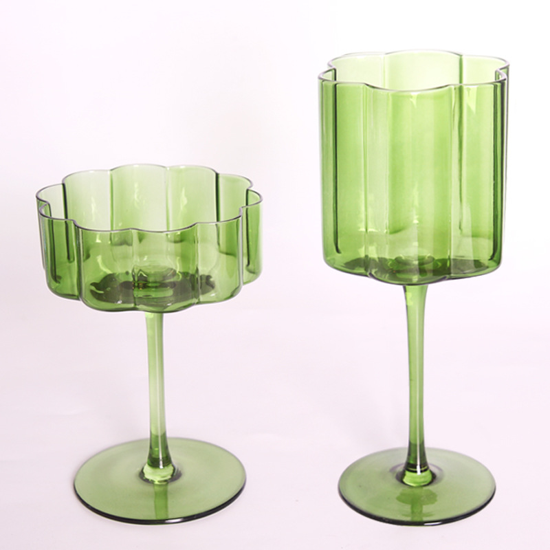European Crystal Glass Goblet Champagne Glasses Creative Petal Wine Glass Good-looking Wine Glass Liquor Cup Wholesale