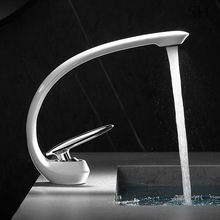 LY白色创意极简全铜浴室家用冷热水龙头卫生间洗手盆洗脸盆面盆台