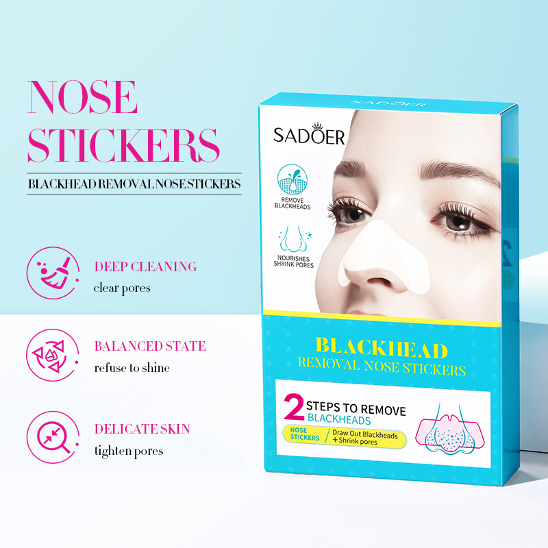 Full English Nasal Sticker Sadoer Blackhead Removal Two-Part Song Cleansing Pores Blackhead Clear Mask Cross-Border Foreign Trade Factory Wholesale