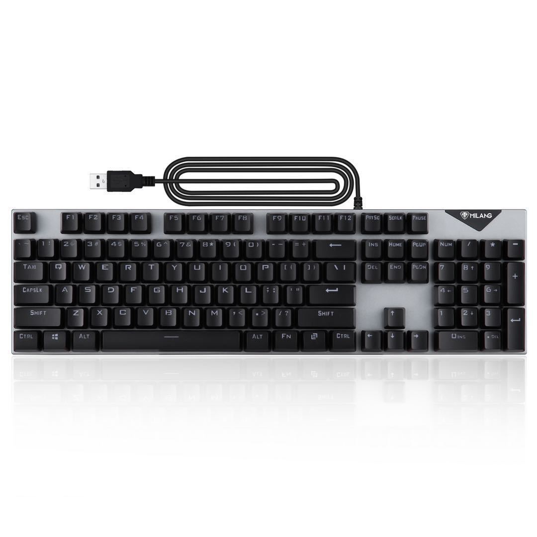 米狼mk808青轴真机械键盘金属面板混光lol游戏键盘台式笔记本跨境