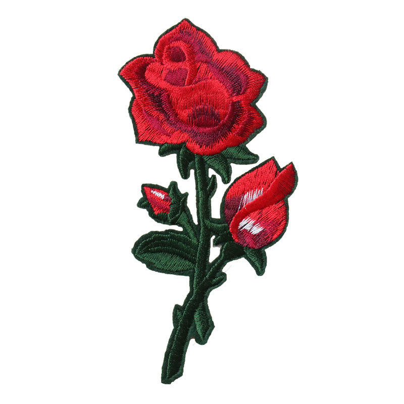 玫瑰花朵布贴衣服补丁贴花图案绣花贴片刺绣补贴裤子小号补洞贴