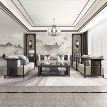 新中式实木沙发组合轻奢简约现代中式全套客厅家具小户型样板间